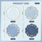 24pc Dusty Blue Scalloped Paper Plates - 7" Gradient Blue Dessert Plates with Gold Foil Edge - Premium Disposable Cake Plates for Father’s Day, Bridal Showers, Weddings & Birthdays